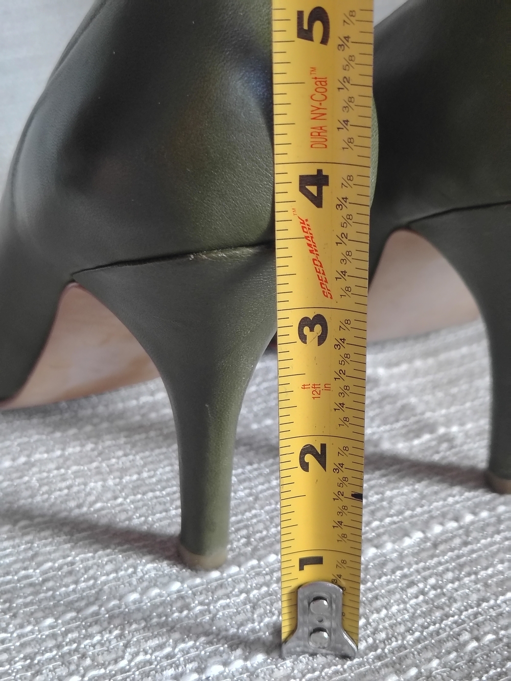 Jessica Simpson Olive Green Leather Pointed Toe Pumps Wide 7.5W - Picture 3 of 14